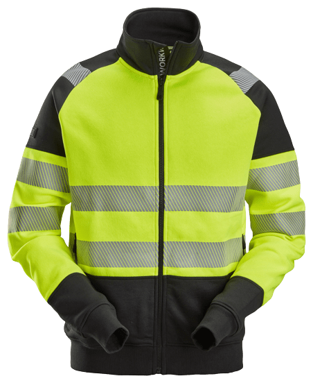 Heldere veiligheidsjas met reflecterende strepen, ideaal om op te vallen. Val op met onze signalisatiekleding voor maximale zichtbaarheid!